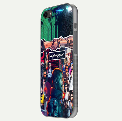 CYBERPUNK Legacy Glass Case for iPhone 8 side-angle photo showing edge glow and reflective surface