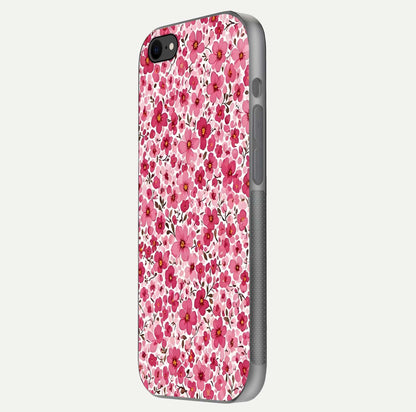 Cherry Blossom Charm Glass Case for iPhone 8 side-angle image showing reflection gloss and soft texture