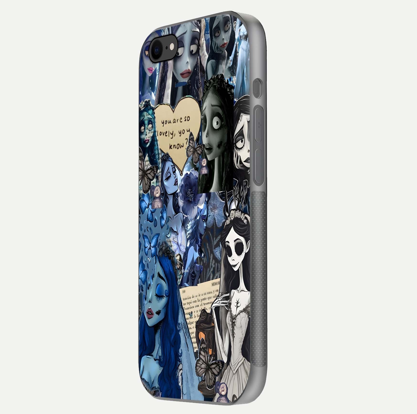 Corpse Bride Posters Glass Case for iPhone 8 side-angle image capturing gloss reflection and smooth edge