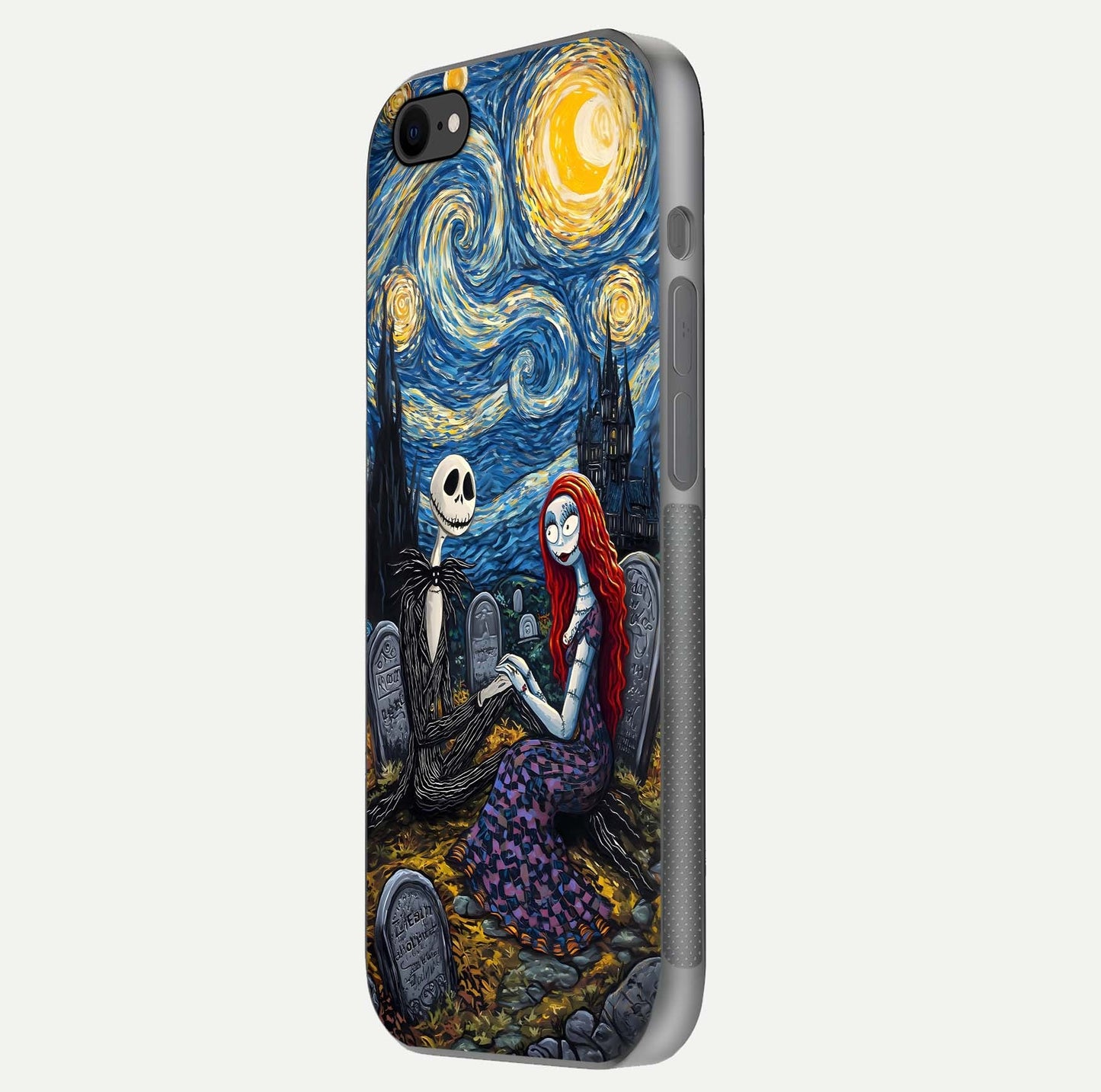 Eternal Night Love Glass Case for iPhone 8 side-angle photo showing edge shine and soft reflection