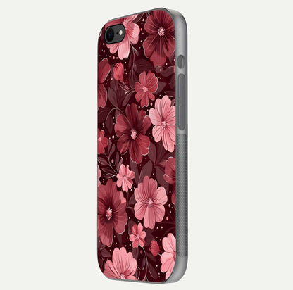 Flower Blush Bloom Glass Case for iPhone 8 side-angle photo showing glass reflection and delicate hues