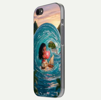 Heart of Ocean Glass Case for iPhone 8 side-angle image showing reflection clarity and deep ocean texture