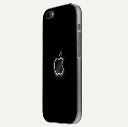 Neon Apple Glow Glass Case for iPhone 8 side-angle image showing light reflection and glow effect