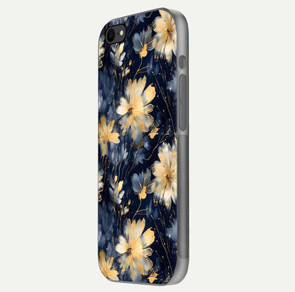 Royal Petal Dream Glass Case for iPhone 8 side-angle image showing smooth edges and royal bloom details