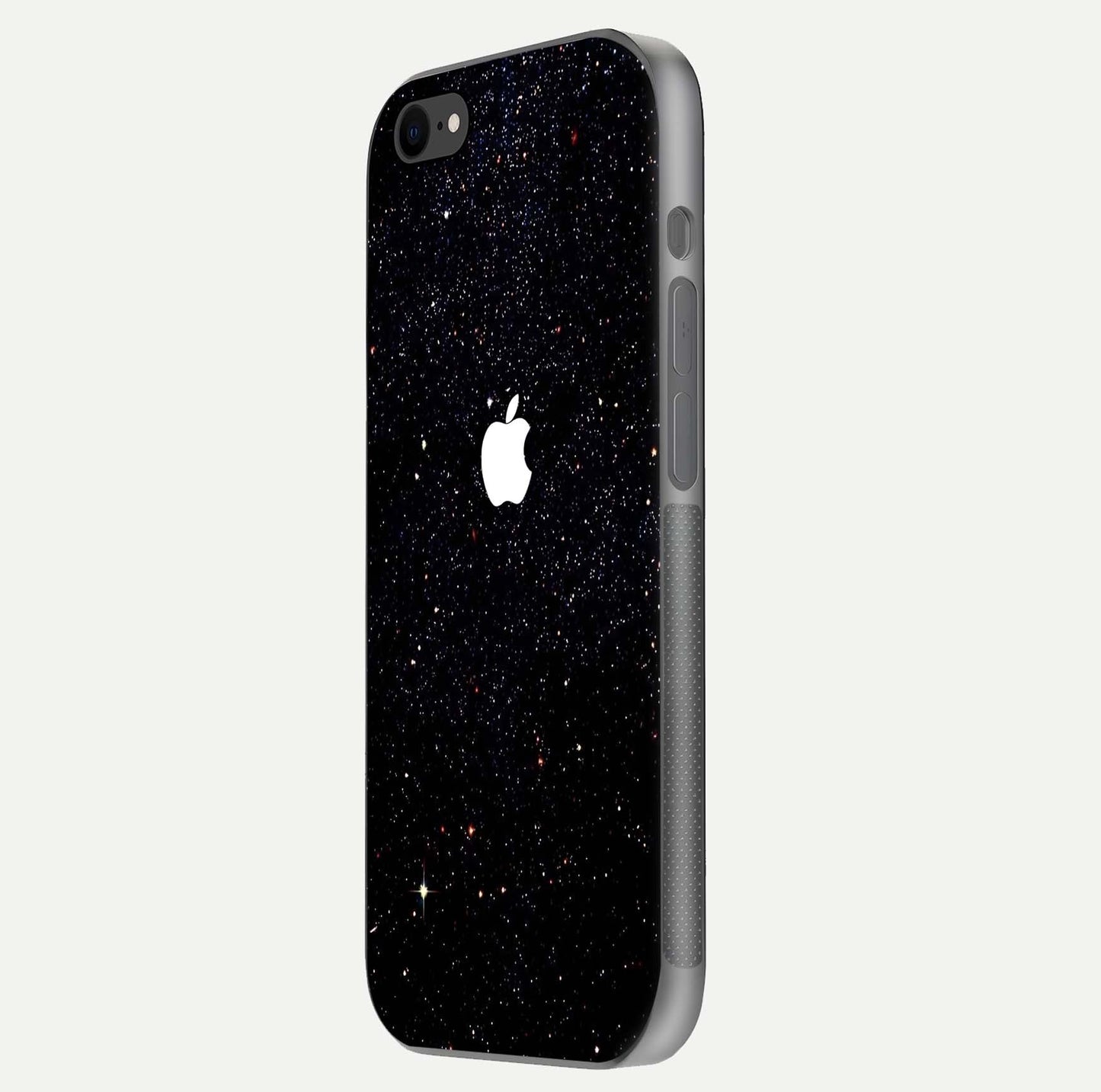 Starry Apple Galaxy Glass Case for iPhone 8 side-angle image showing gloss and star pattern detail