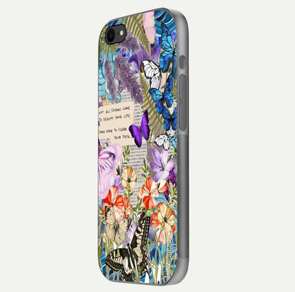Storm Path Bloom Glass Case for iPhone 8 side-angle image showing reflection, color contrast, and shine