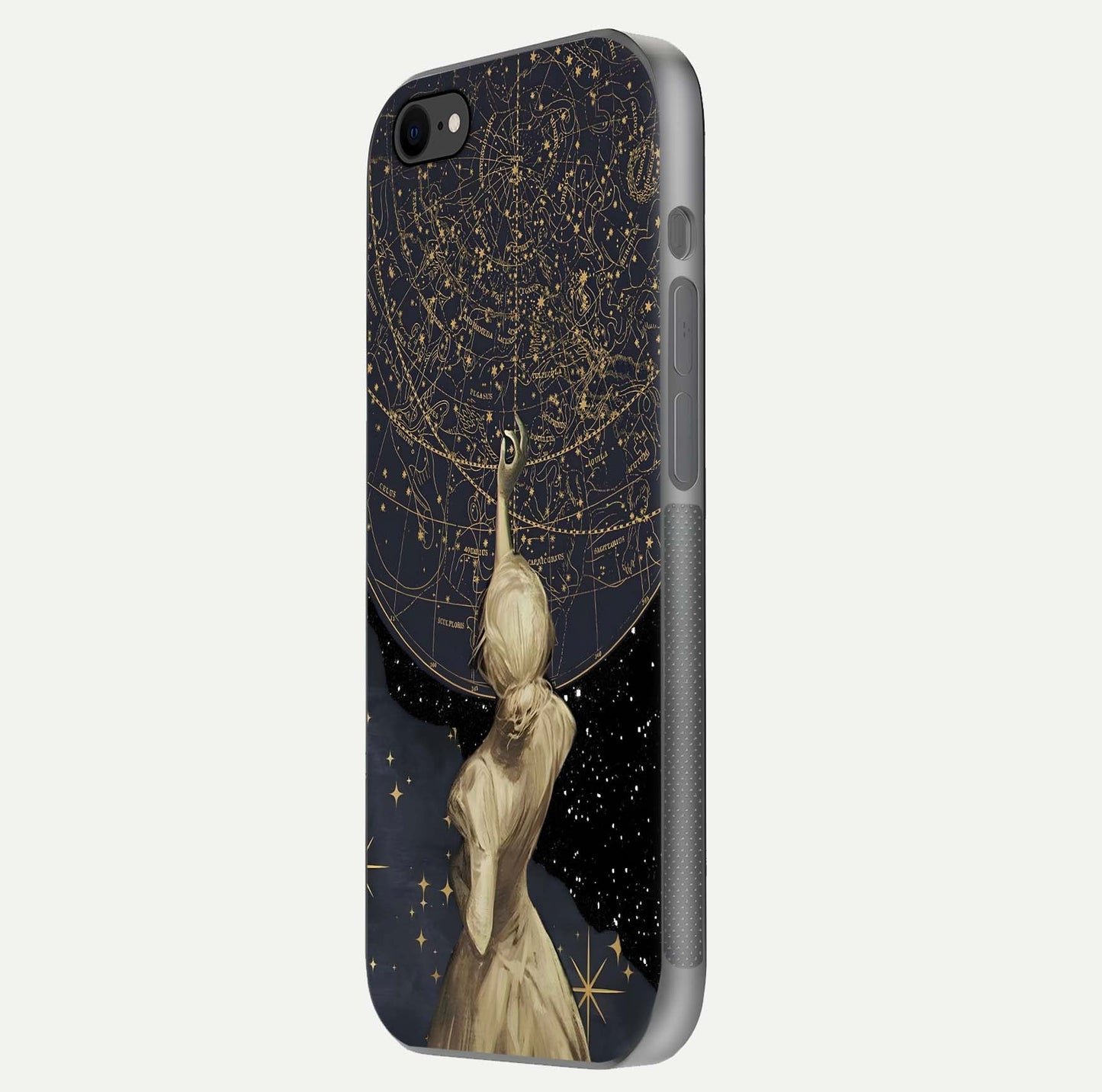 Taylor Swift Girl Glass Case for iPhone 8 side-angle image showing glossy surface and color tone