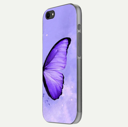 Violet Dream Wing Glass Case for iPhone 8 side-angle image showing gloss, shine, and violet gradient