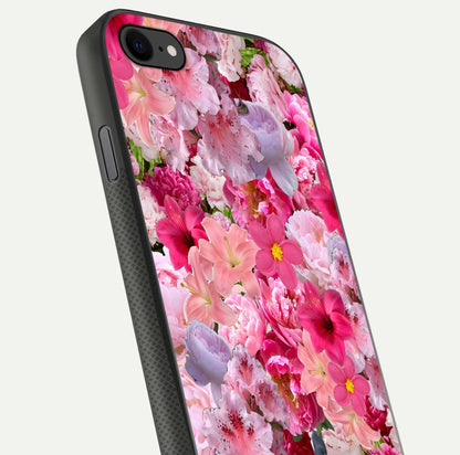 Bloom Crush Fantasy Glass Case for iPhone 8 close-up image showing color gradient and petal detailing