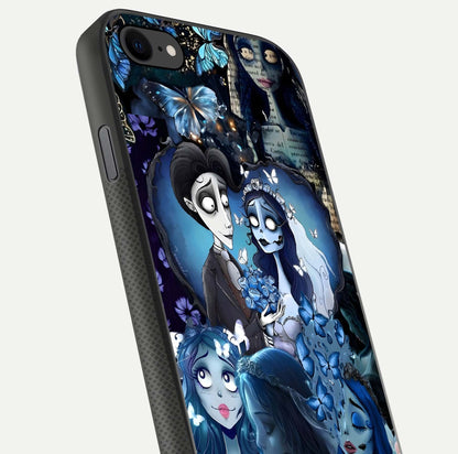 Butterfly Ghost Soul Glass Case for iPhone 8 close-up shot showing ethereal wing patterns and reflection