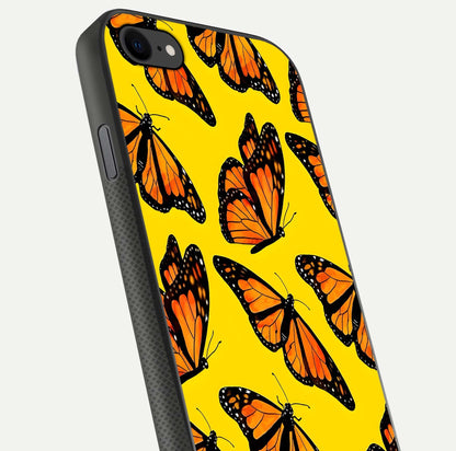 Golden Wing Flight Glass Case for iPhone 8 close-up angled shot showing metallic wing texture and shine detail