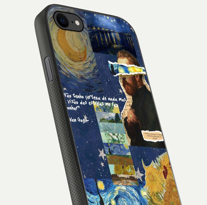 Starry Dream Vision Glass Case for iPhone 8 close-up angled shot highlighting cosmic light and reflection