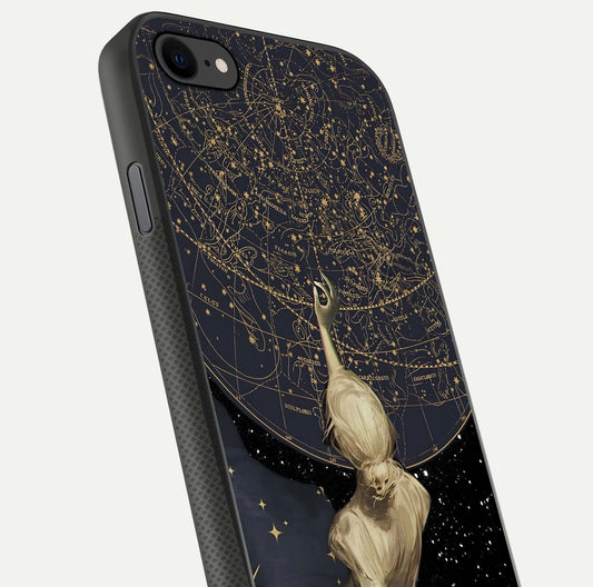 Taylor Swift Girl Glass Case for iPhone 8 close-up angled shot highlighting texture and HD reflection