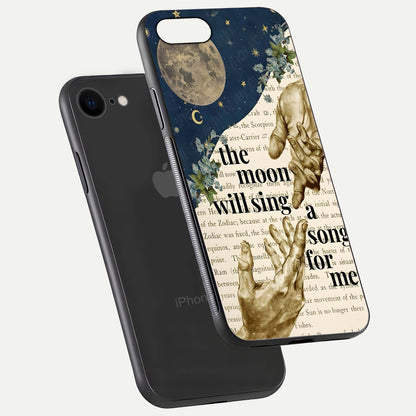 Aesthetic Divine Glass Case for iPhone 16 Pro floating dual-view mockup showing edge design and divine art gloss texture
