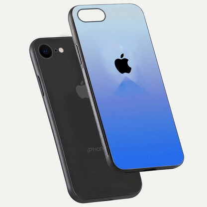 Gradient Apple Vibe Glass Case for iPhone 8 floating dual-view mockup showing gloss polish and gradient blend