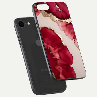 Pink & White Marble Glass Case For iPhone 8