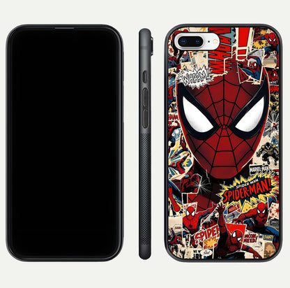 Aesthetic Wonder Spider Glass Case for iPhone 16 Pro dual-view layout showing premium glass shine and strong edge design