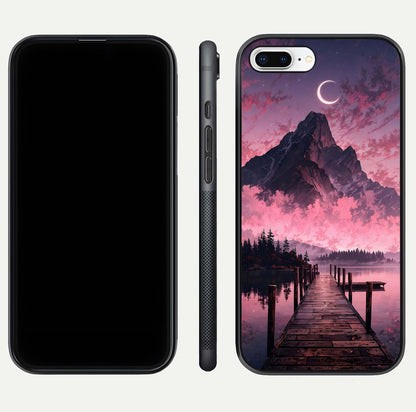 Beautyful Mountain View Glass Case for iPhone 16 Pro front and back layout showcasing natural tones and clarity