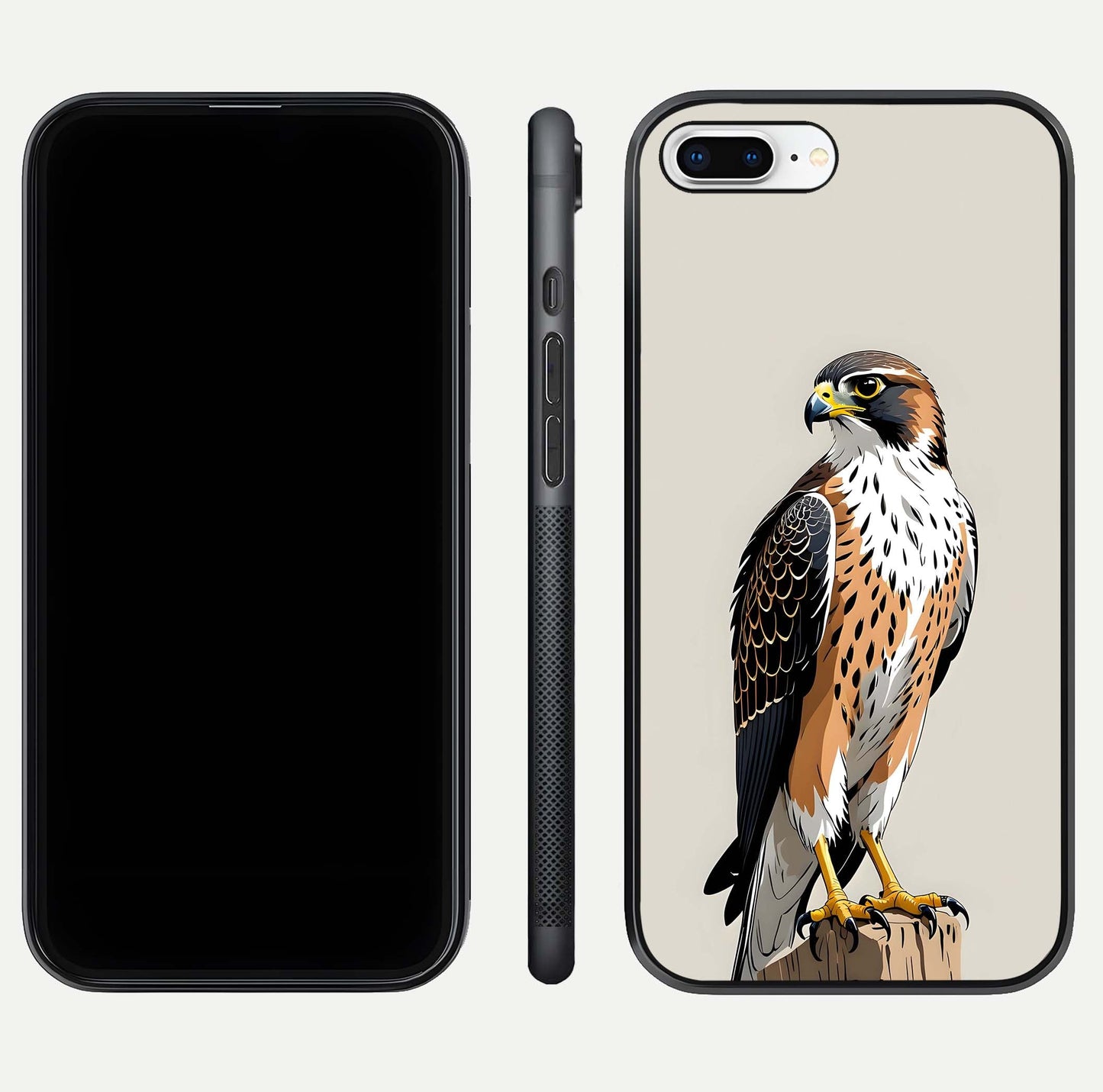 Clever Eagle Glass Case for iPhone 8 Plus dual-view layout showing design symmetry and smooth finish
