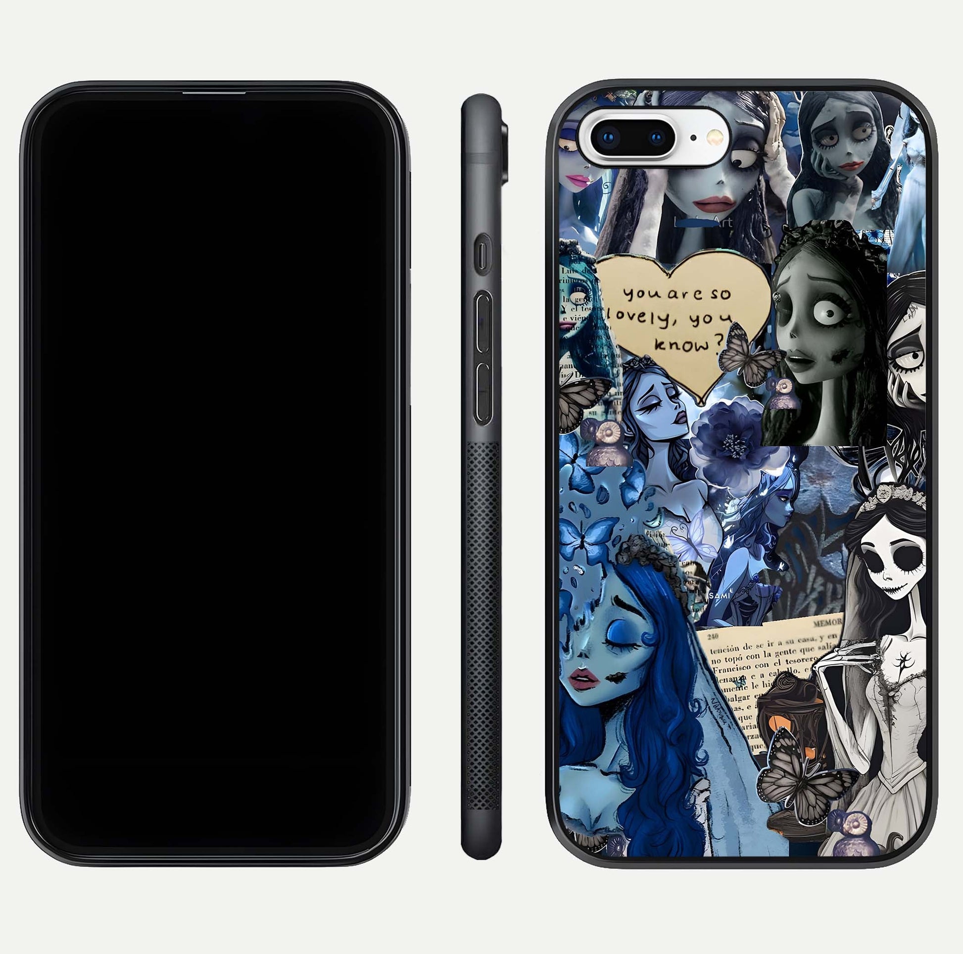 Corpse Bride Posters Glass Case for iPhone 8 Plus dual-view layout displaying cinematic tones and HD finish