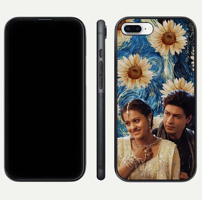 Eternal Love Story Glass Case for iPhone 8 Plus dual-view layout displaying soft hues and smooth glass