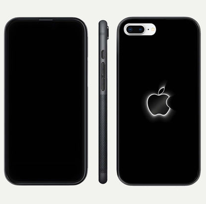 Neon Apple Glow Glass Case for iPhone 8 Plus front & back layout showing bright tones and edge curve