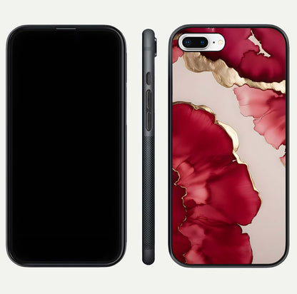 Pink & White Marble Glass Case For iPhone 8 Plus