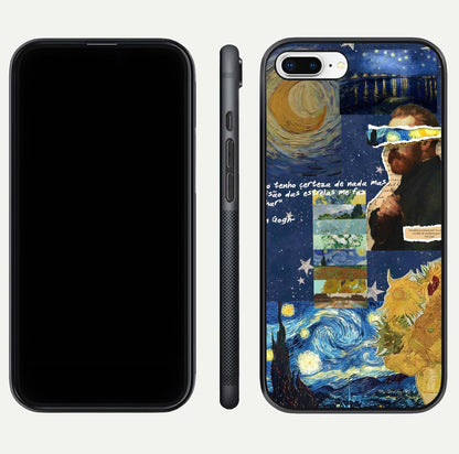 Starry Dream Vision Glass Case for iPhone 8 Plus front & back layout showing star blend and smooth edges