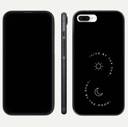 Sun Moon Balance Glass Case for iPhone 8 Plus front & back layout showing smooth gradient and balanced design