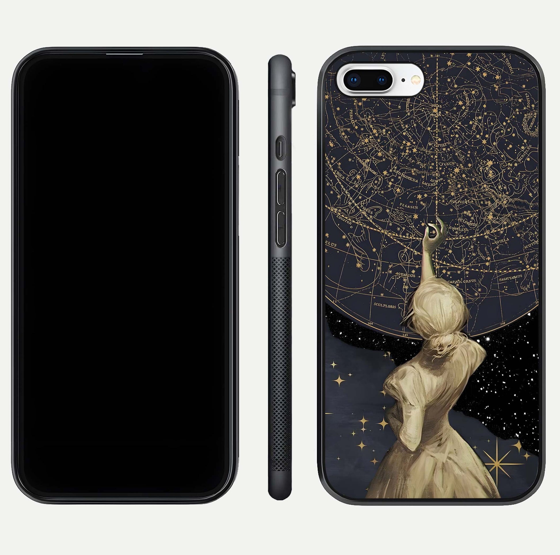 Taylor Swift Girl Glass Case for iPhone 8 Plus front & back layout showing clean edge and vivid print