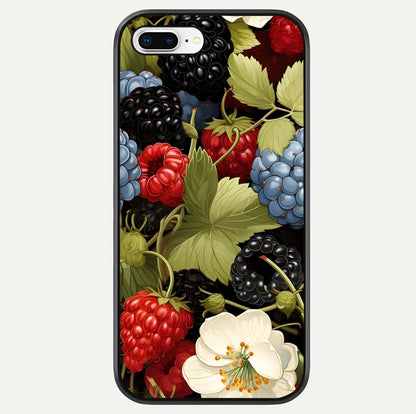 Berry Bloom Charm Glass Case For iPhone 8 Plus by Custom World