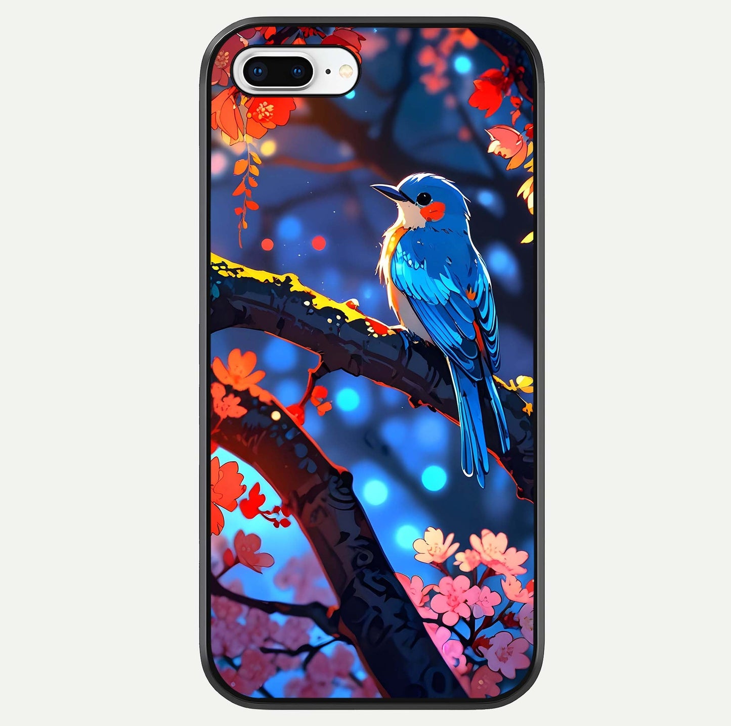 Blooming Spendor Bird Glass Case For iPhone 8 Plus by Custom World