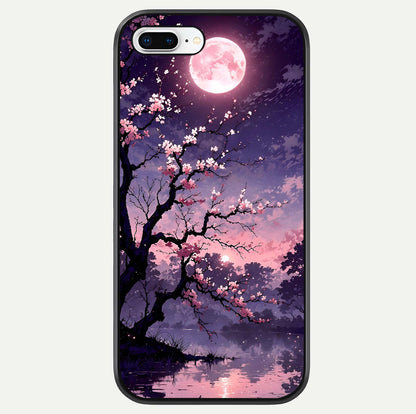 Blossom Pink Moon Glass Case For iPhone 8 Plus by Custom World