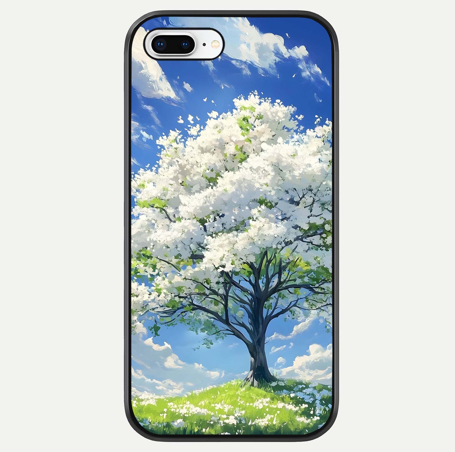 Blossom Sky Serenity Glass Case For iPhone 16 Pro by Custom World