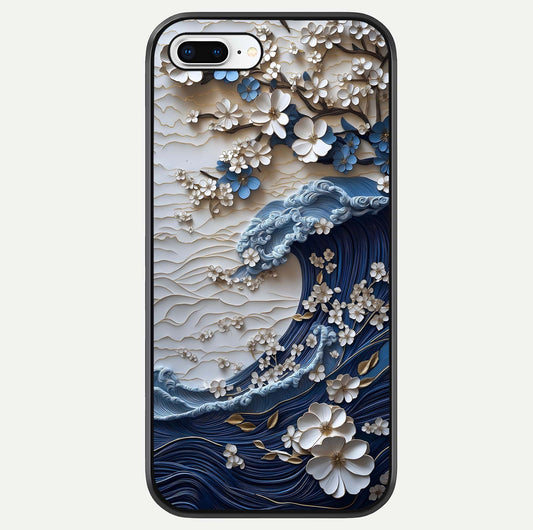 Blossom Wave Art Glass Case For iPhone 16 Pro by Custom World