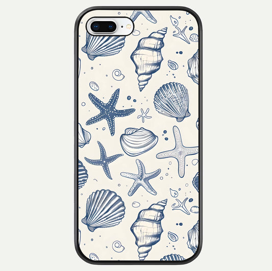 Blue Ocean Outline Glass Case For iPhone 16 Pro by Custom World