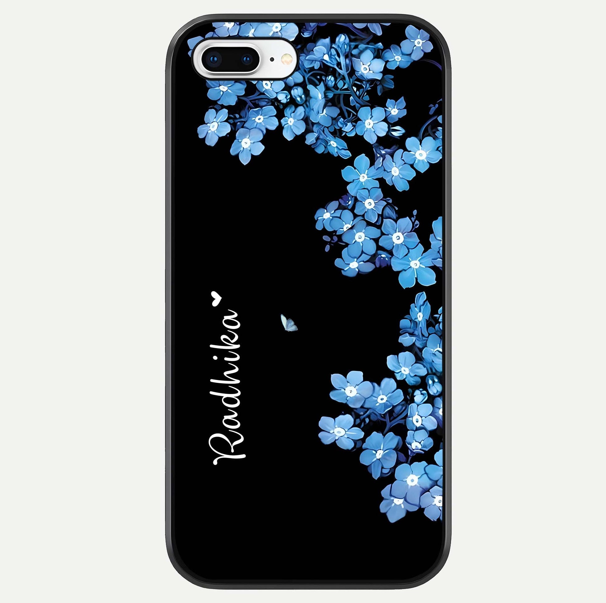 Blue Petal Dream Custom Name Glass Case For iPhone 8 Plus by Custom World