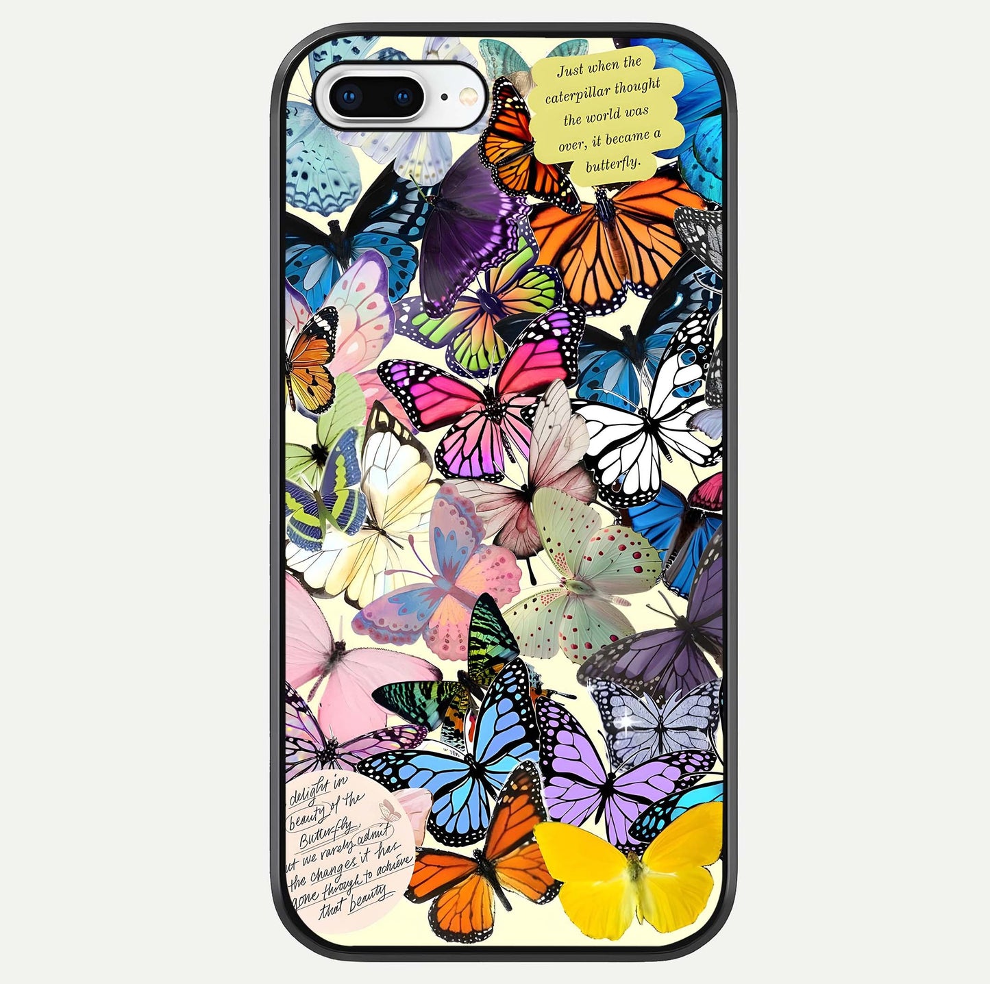 Butterflies Petal Dream Glass Case For iPhone 8 Plus by Custom World