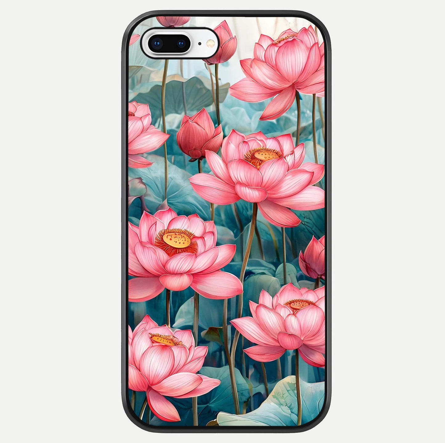 Celestial Pink Lotus Glass Case For iPhone 8 Plus by Custom World