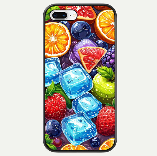 Colorful Fruits With Ice Glass Case For iPhone 8 Plus by Custom World