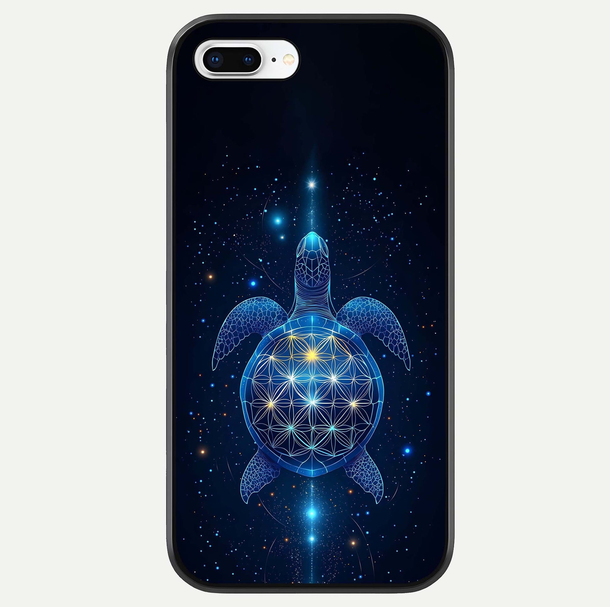 Crimson Blue Turtle Glass Case For iPhone 8 Plus by Custom World