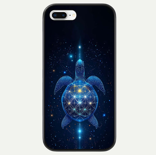 Crimson Blue Turtle Glass Case For iPhone 8 Plus by Custom World