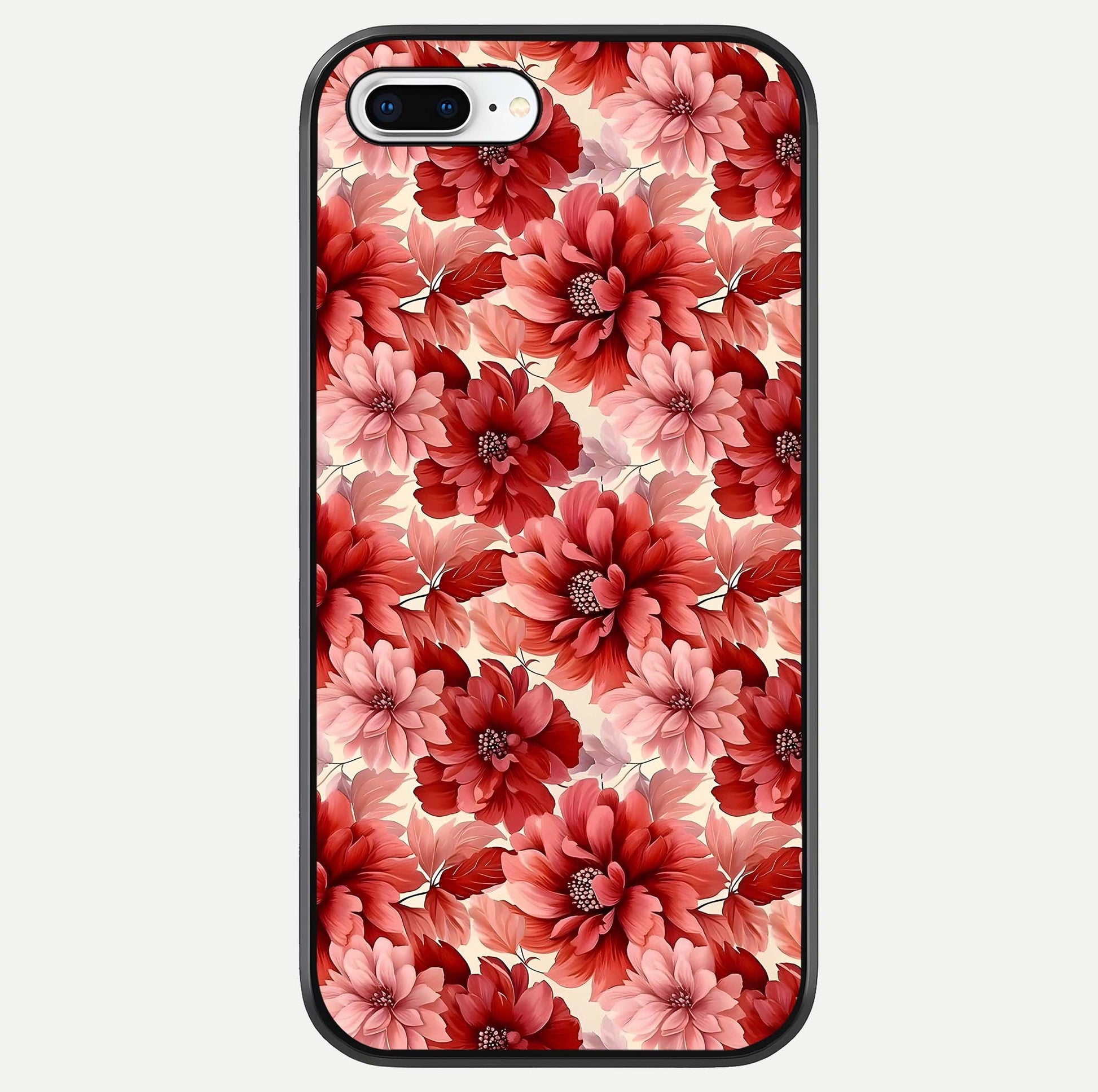 Crimson Love Petals Glass Case For iPhone 8 Plus by Custom World