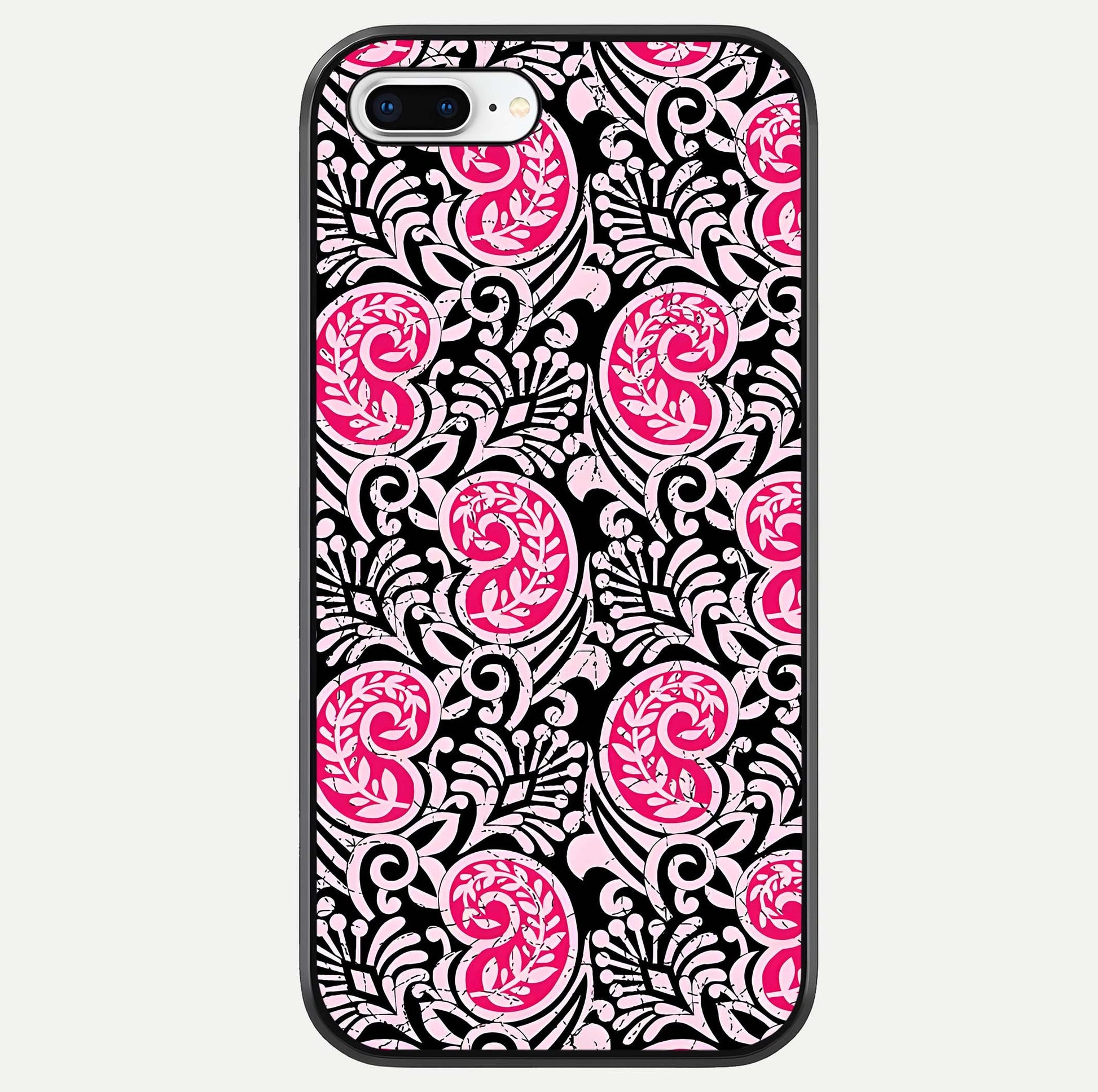 Crimson Paisley Charm Glass Case For iPhone 8 Plus by Custom World