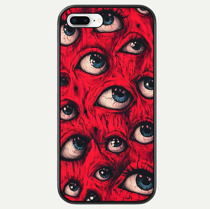 Crimson Watch Eyes Glass Case For iPhone 8 Plus by Custom World