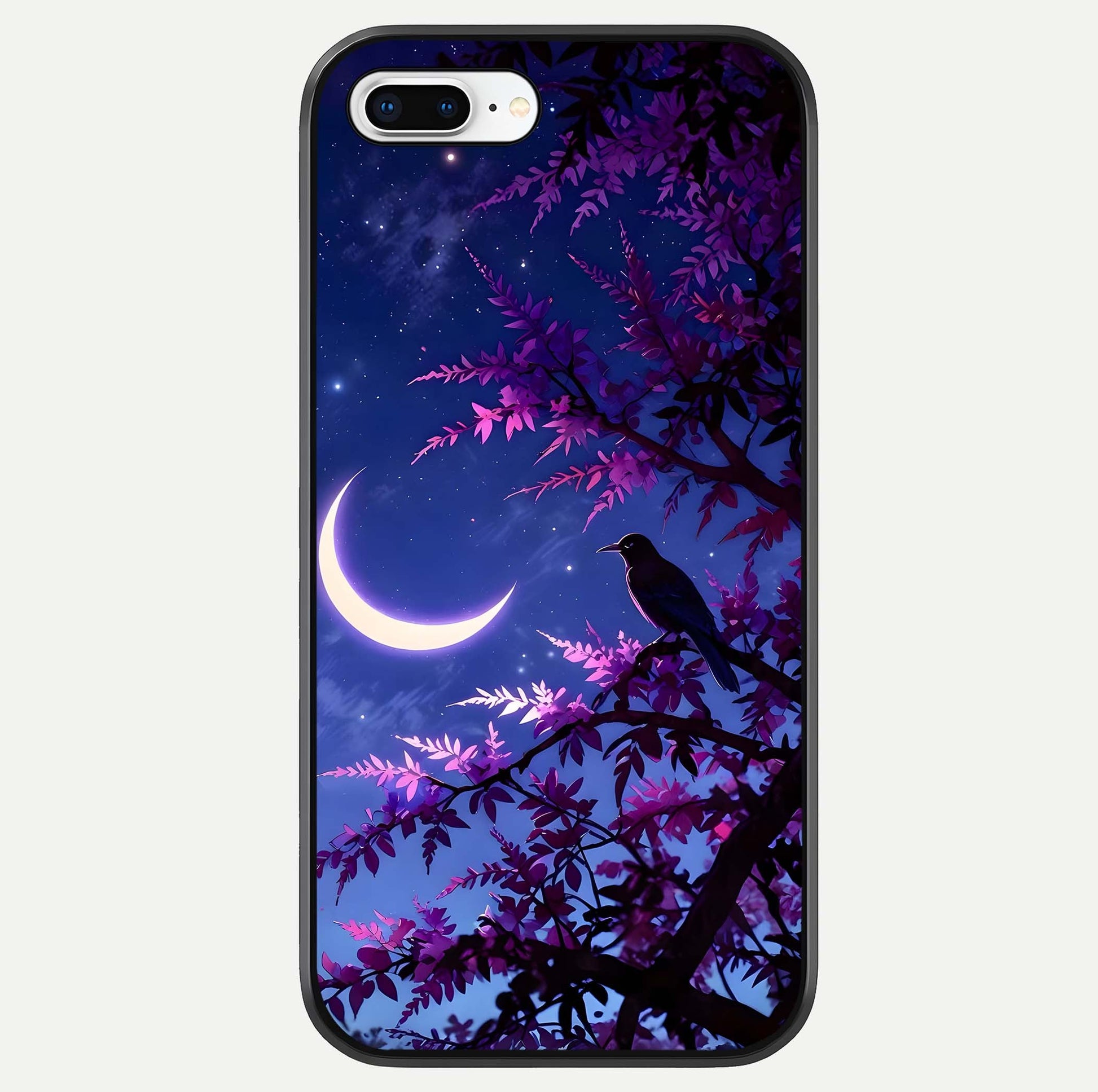 Crow & Moon Scenery Glass Case For iPhone 8 Plus by Custom World