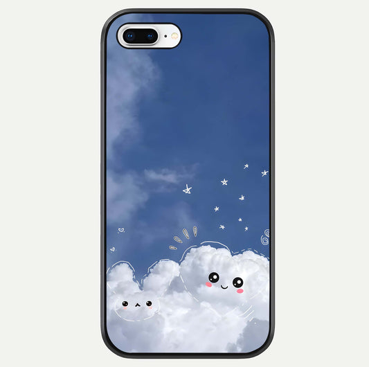 Cute Blossom Cloud Glass Case For iPhone 8 Plus by Custom World