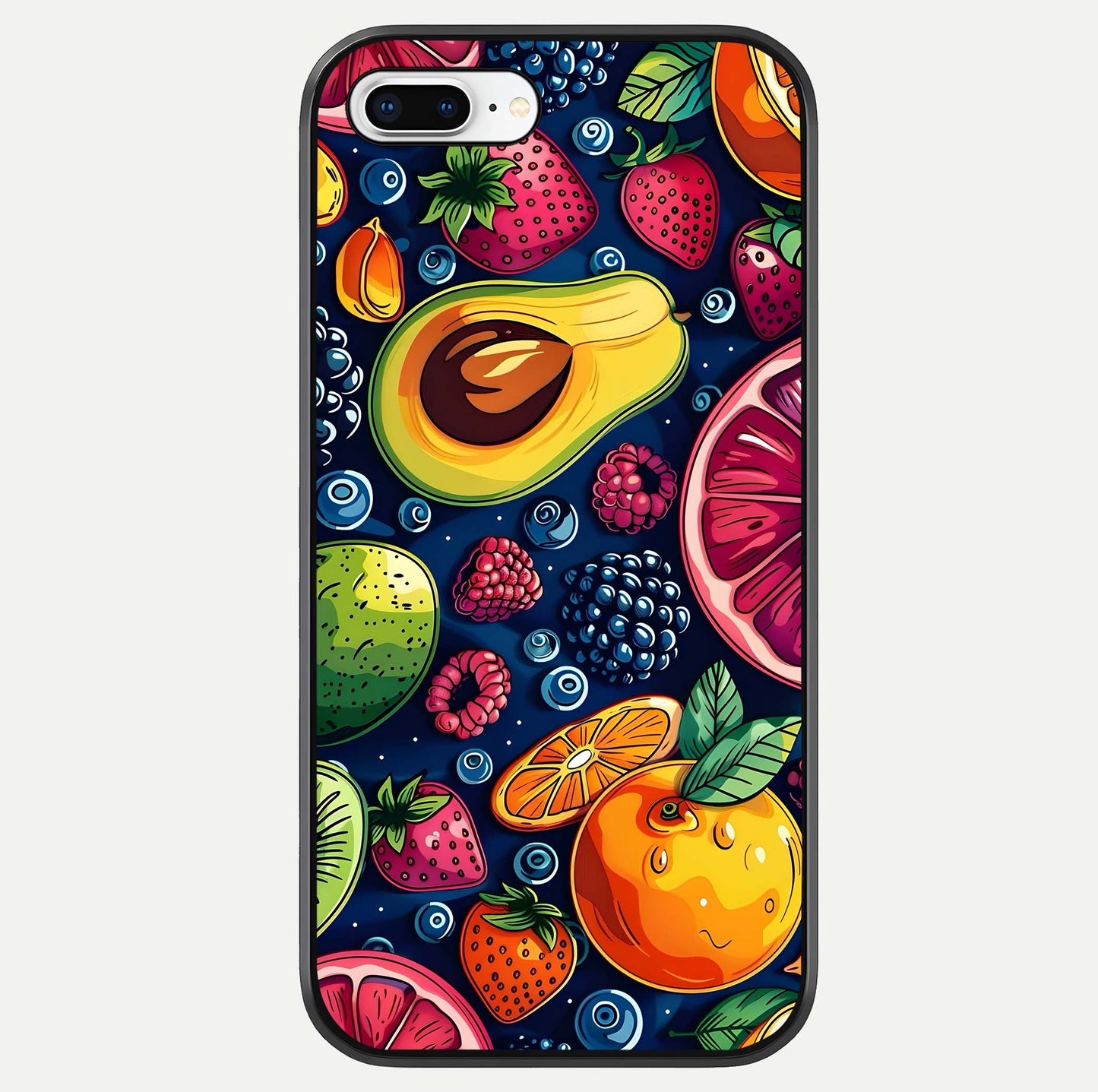 Cute Fruits Art Glass Case For iPhone 8 Plus by Custom World