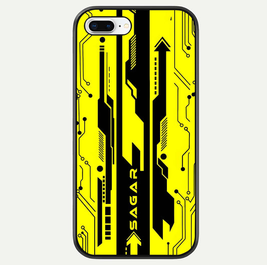 Electric Pulse CYBERPUNK Custom Name Glass Case For iPhone 8 Plus by Custom World