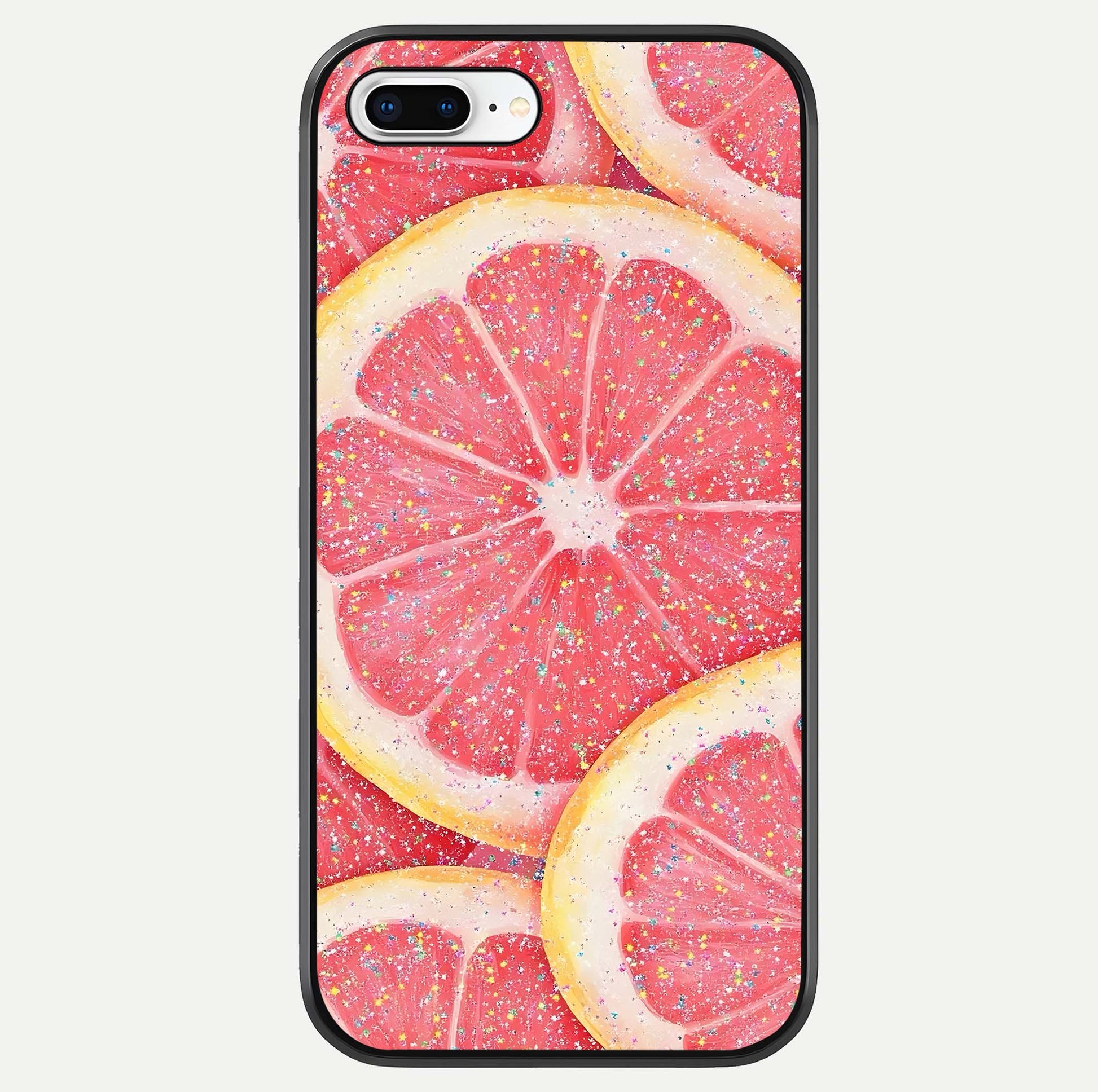 Glitter Grapefruit Glass Case For iPhone 8 Plus by Custom World
